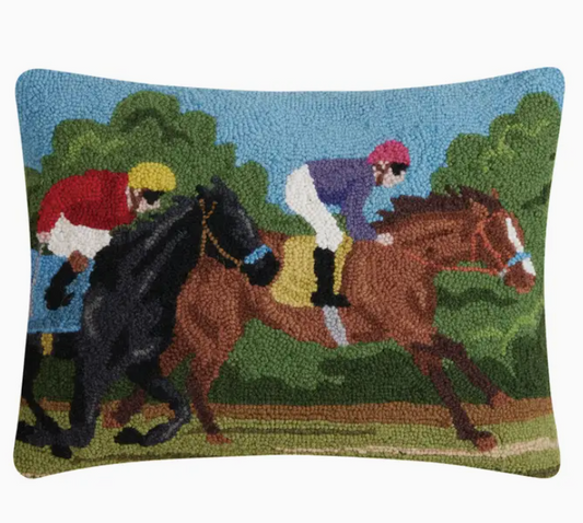 Two Racing Horses Hook Pillow