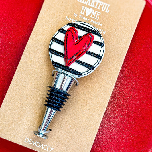 Red Heart Bottle Stopper