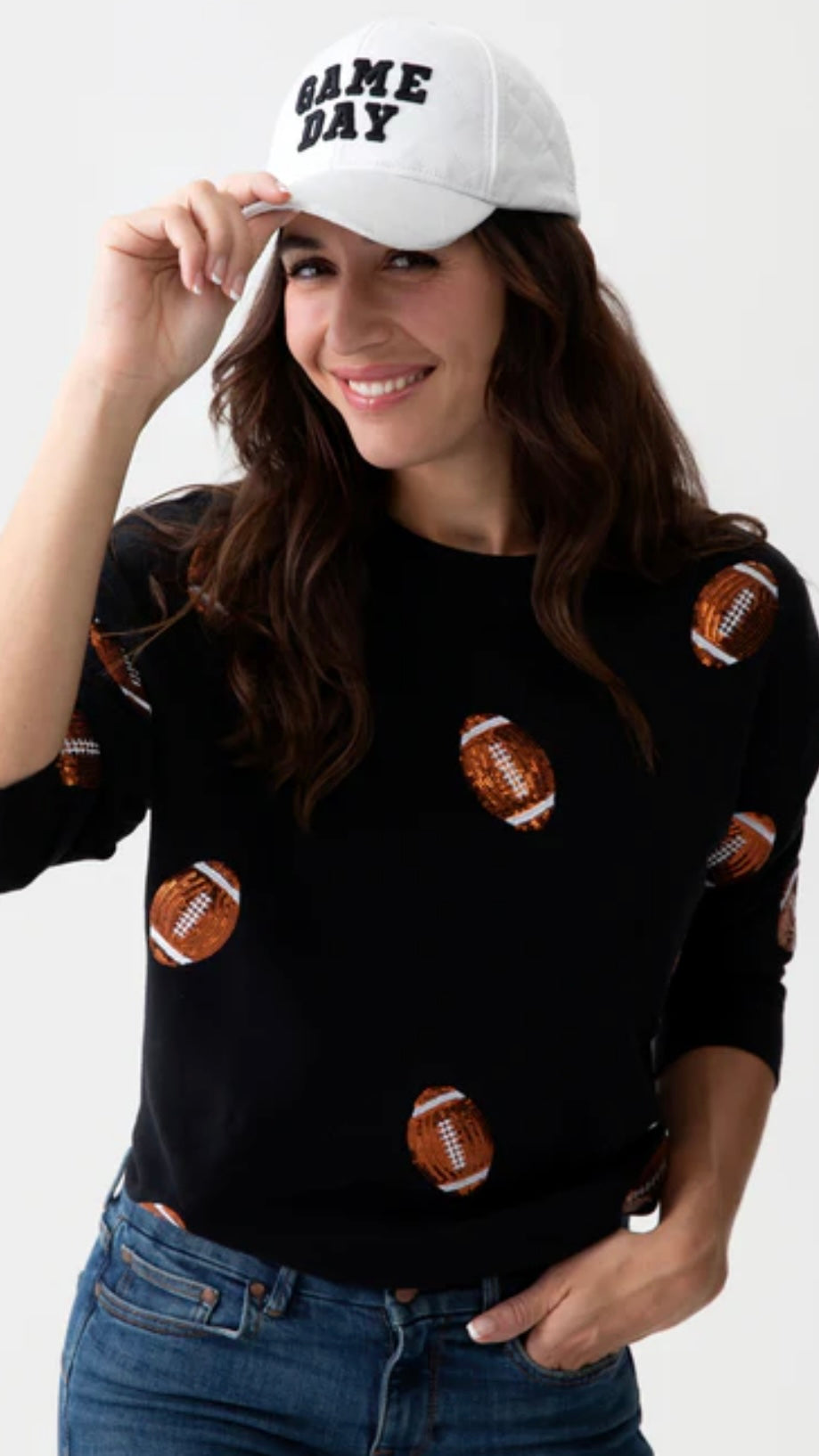 Sequin Football Sweatshirt