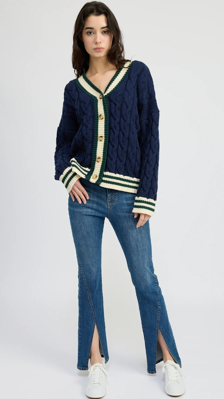 En Saison Spencer Cable Knit Cardigan