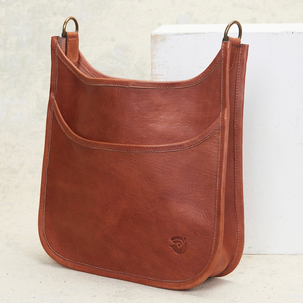 Bonhomia Atlas Messenger Bag & Strap - Cognac