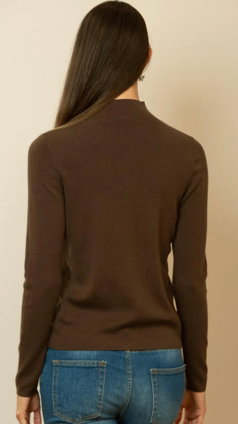 Jessie Liu Mabel Mock Neck Sweater