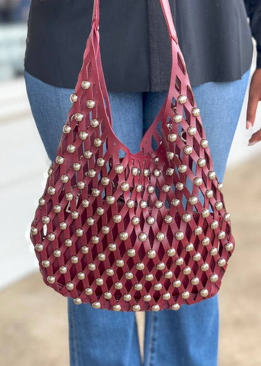 Burgundy Mesh Bag