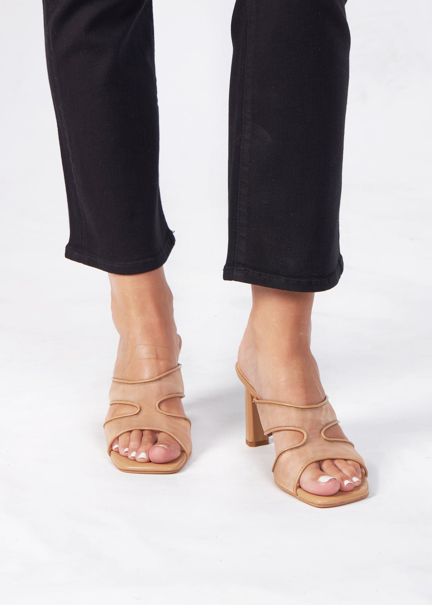 Tan Mesh Heel