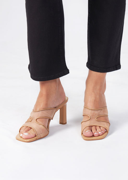 Tan Mesh Heel