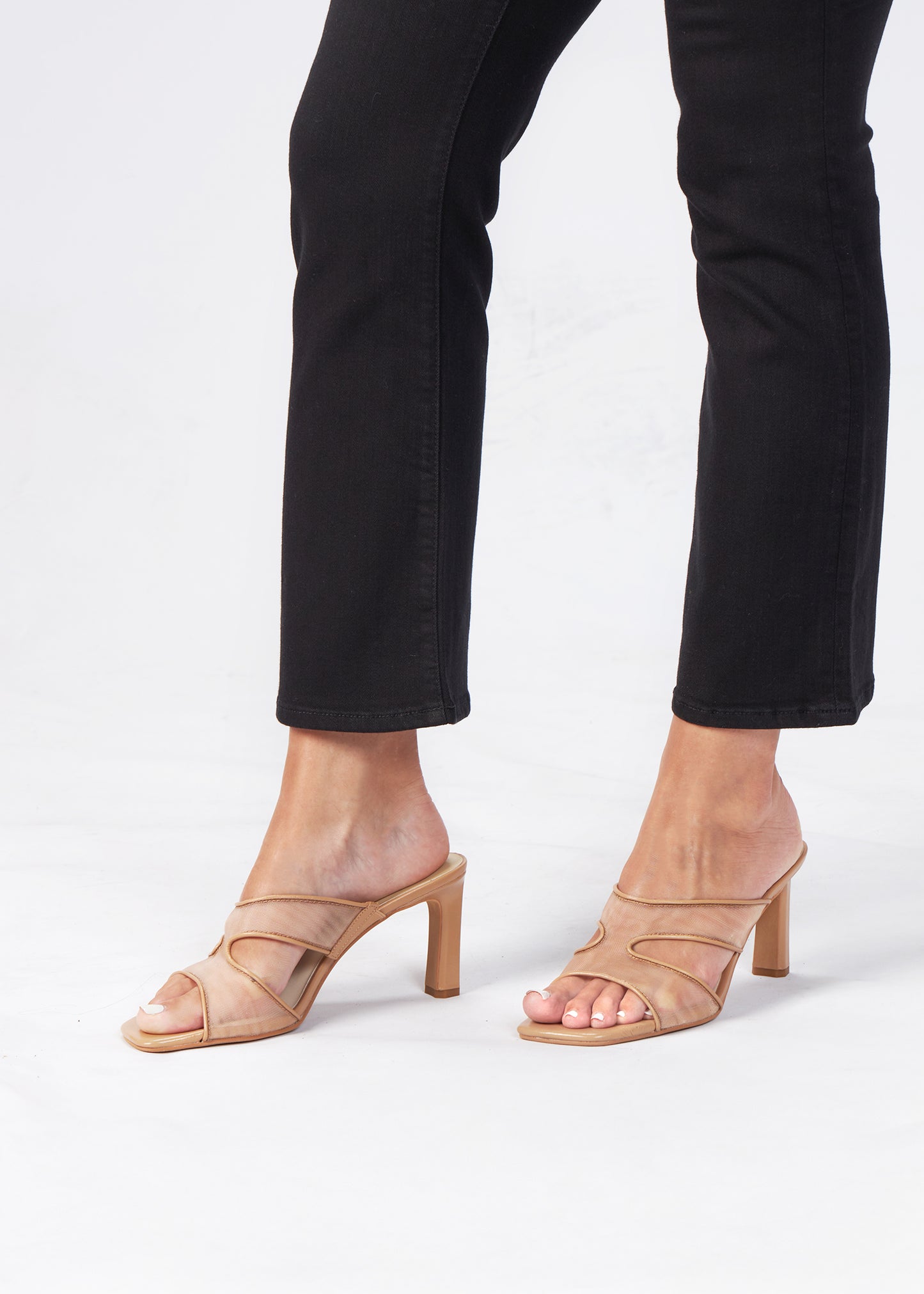 Tan Mesh Heel