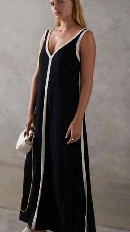 Designed by Sancia the Label, The Meliora Dress is a play on a classic slip dress with more body. Featuring contrast panel lines and a zip at side seam, this sophisticated piece with its floaty silhouette, is perfect for those that like a relaxed fit dress that they can feel comfortable yet stylish in.&nbsp;