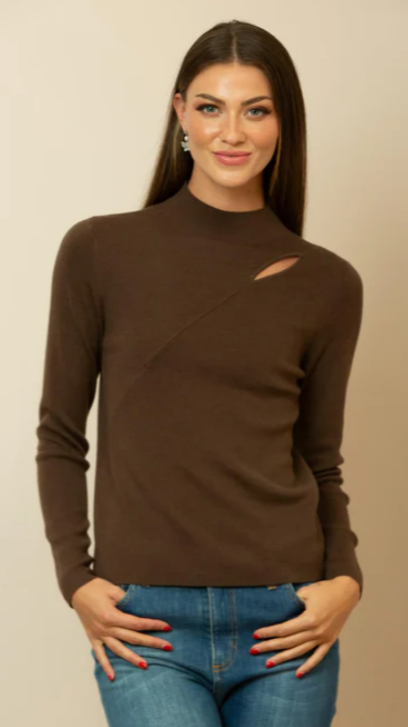 Jessie Liu Mabel Mock Neck Sweater