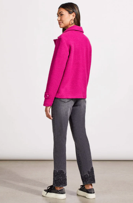 Tribal Magenta Wool Peacoat