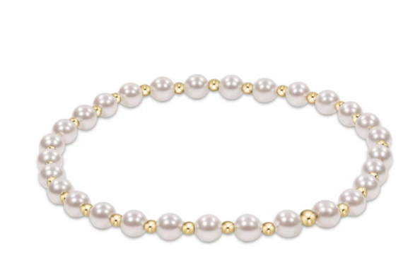 Enewton Classic Grateful Pattern 4mm Bead Bracelet - Pearl