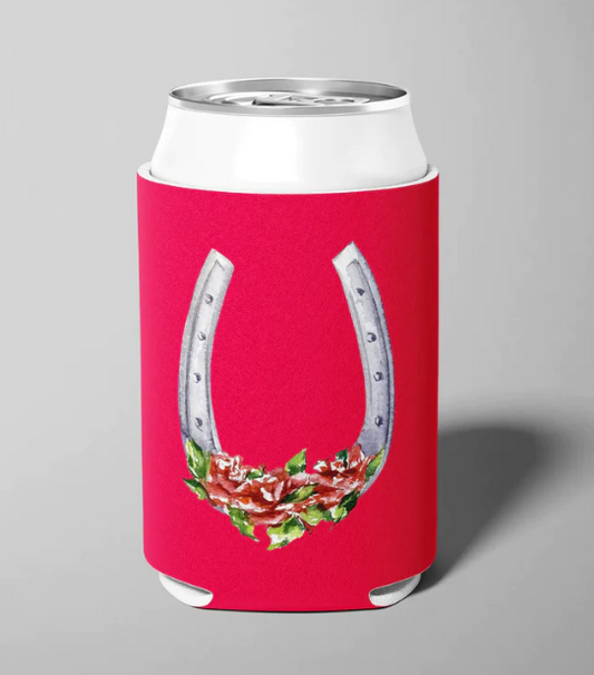 Horseshoe & Roses Can Cooler