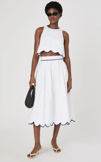 Scalloped Midi Skirt