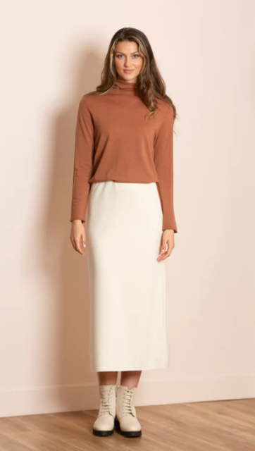 Jessie Liu Melissa Wool Midi Skirt