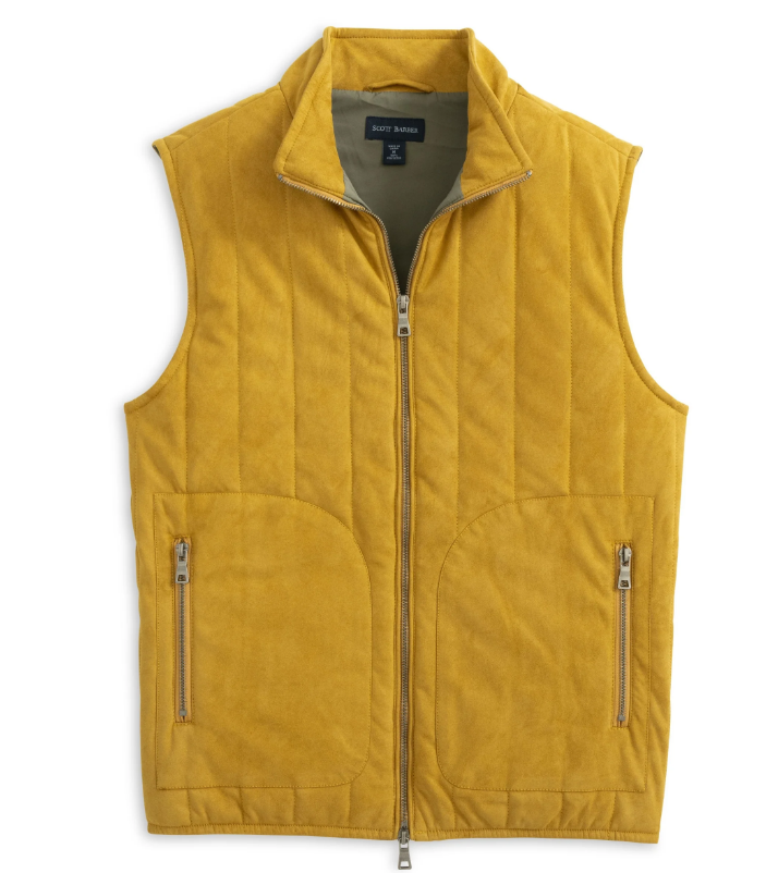 Scott Barber Suede Puffer Vest