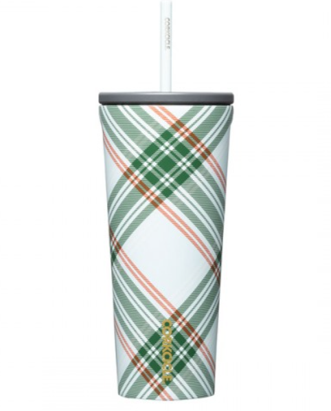 Cold Cup-24oz Peppermint Plaid