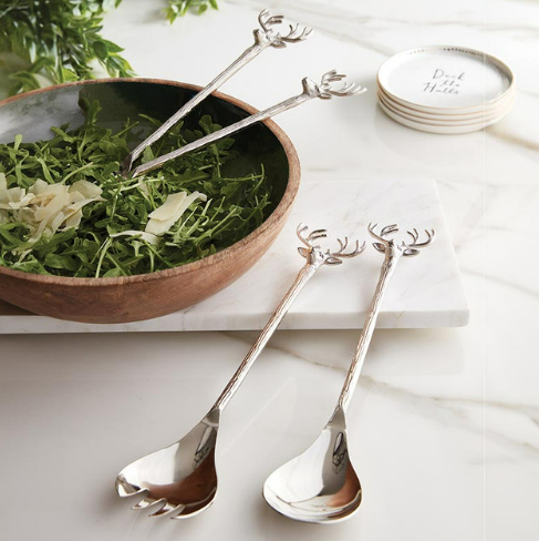 Silver Stag Salad Servers