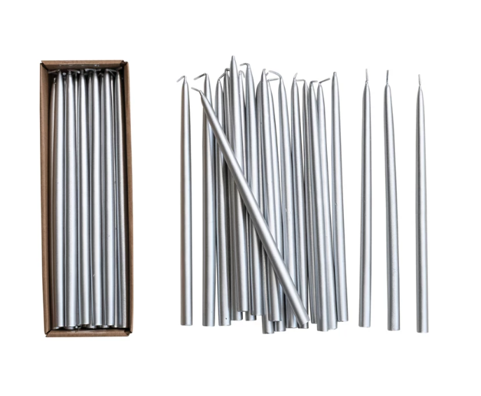 S/36 10" Silver Tapers