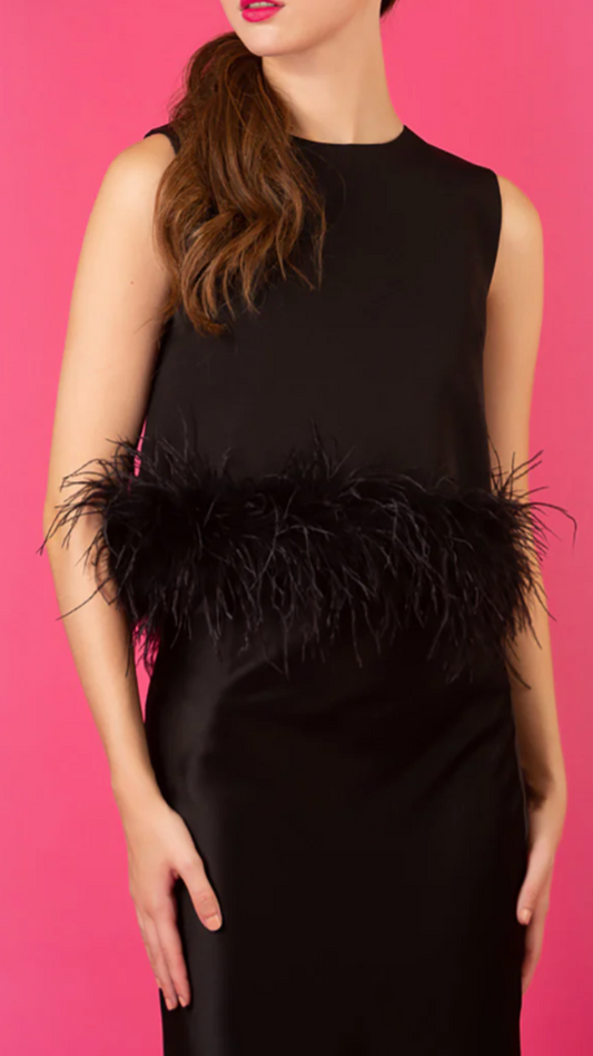 Jessie Liu Feather Flare Top