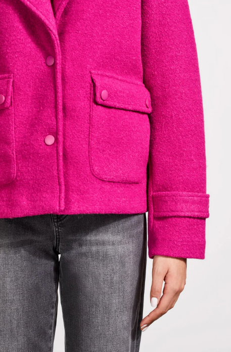 Tribal Magenta Wool Peacoat