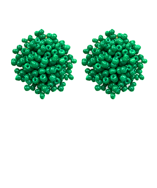 Seed Beads Pom Earrings