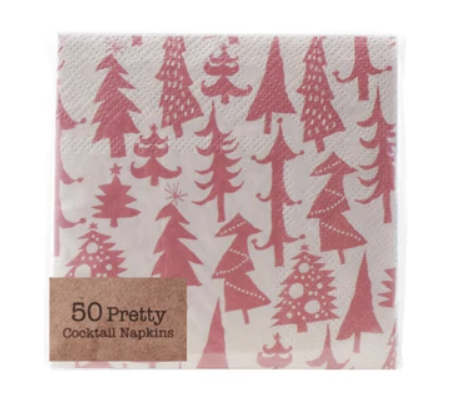 50ct Pink Tree Napkins