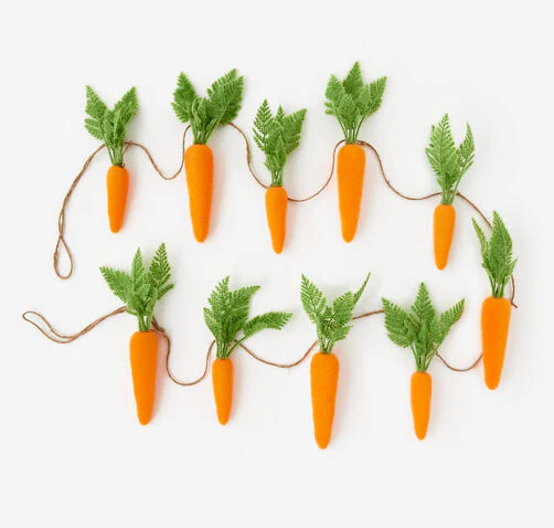 Flocked Carrot Garland
