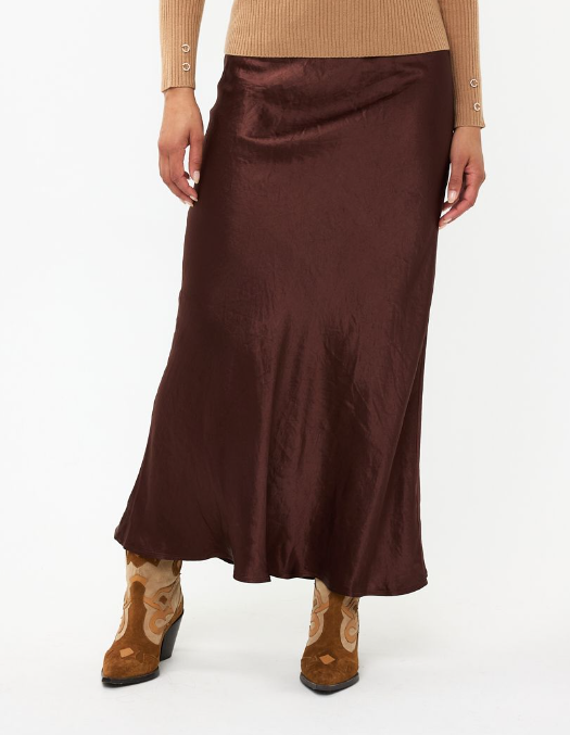 Esqualo Crushed Satin Skirt