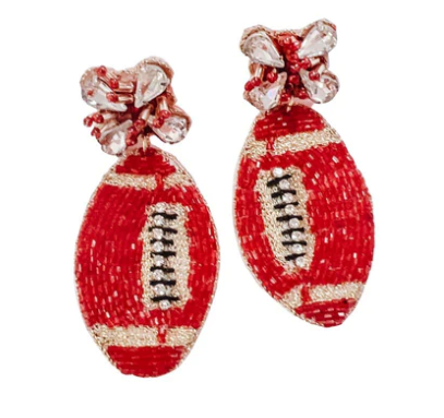 Red Football Earrings