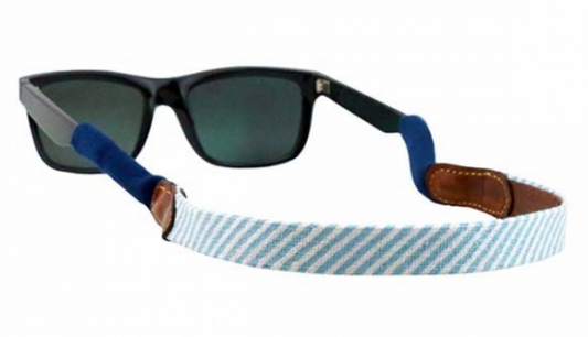 Blue Seersucker Sunglass Strap