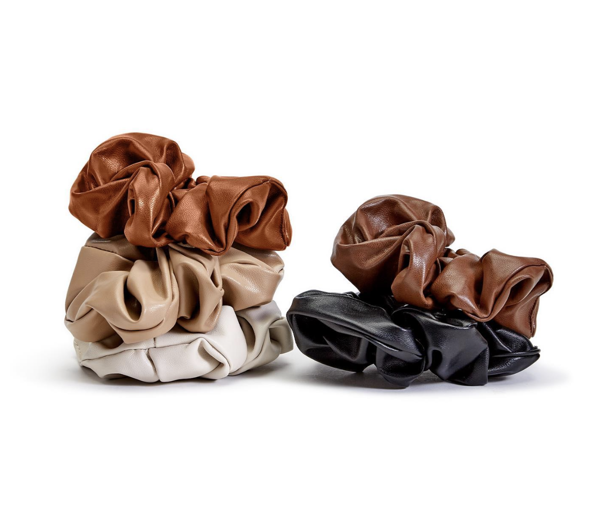 Oversized Leather Scrunchies