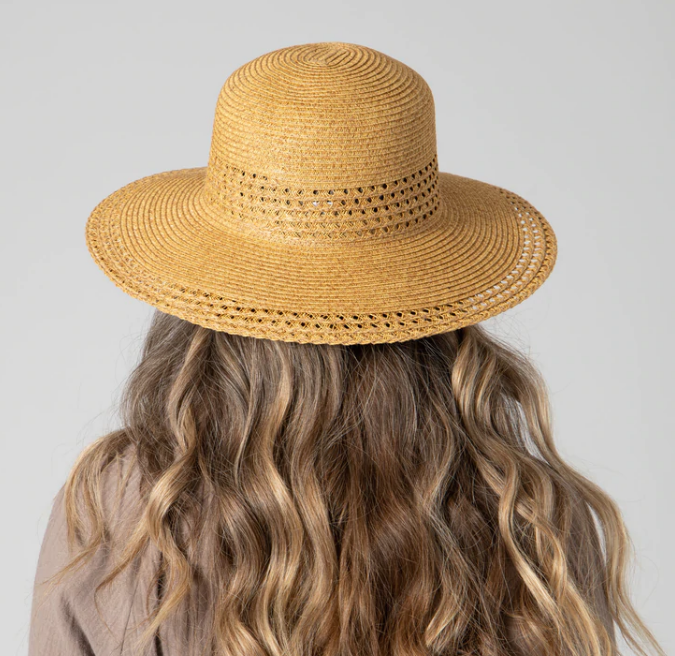 Women's Sun Hat Stripe Weave