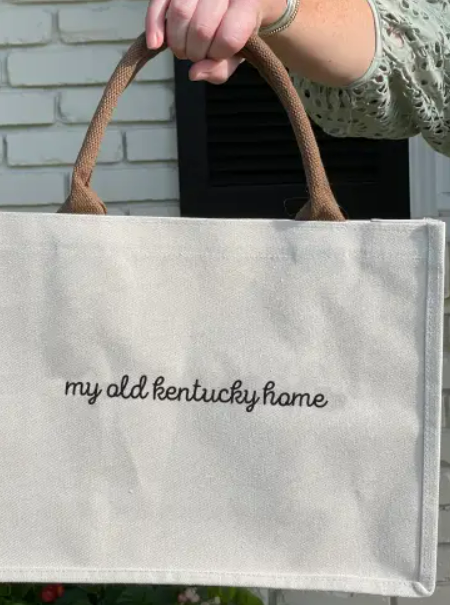 My Old Kentucky Home Embroidered Canvas Bag