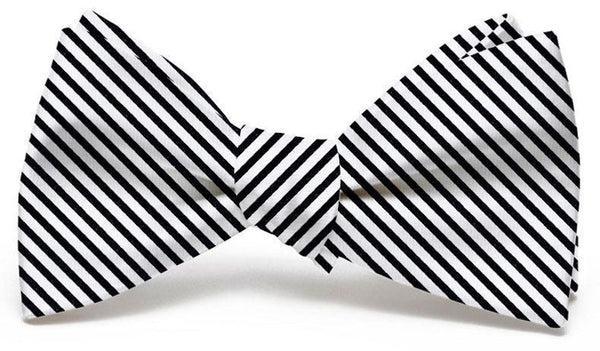 Signature Stripe Black Bow Tie